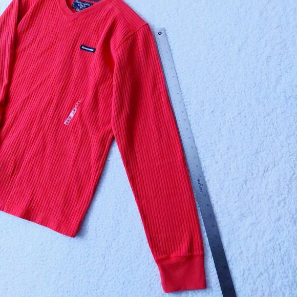Abercrombie & Fitch Orange Muscle Ribbed Sweatshirt Men's Sz M Y2K Vintage NOS - Picture 10 of 16